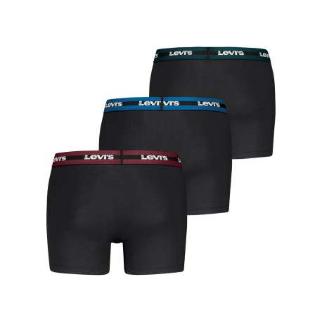 Lot de 3 boxers classiques en coton noirs unis à coupe slim et logo blanc - Image 2