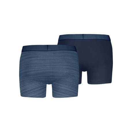 Lot de 2 boxers classiques en coton bleus à motifs munis du logo - Image 2
