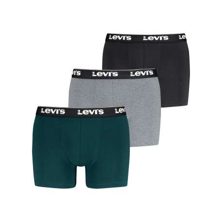 Lot de 3 boxers classiques en coton multicolores unis à coupe slim