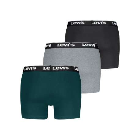 Lot de 3 boxers classiques en coton multicolores unis à coupe slim - Image 2