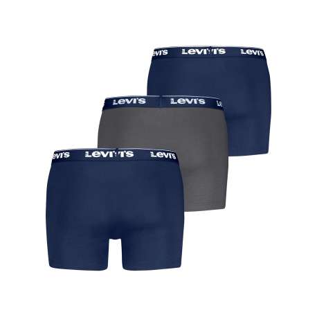 Lot de 3 boxers classiques en coton bleu marine et marron unis à coupe slim - Image 2