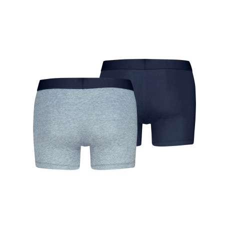 Lot de 2 boxers classiques en coton bleu unis avec une coupe slim - Image 2