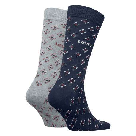 Lot de 2 paires de chaussettes hautes bleues et grises à motifs - Image 2