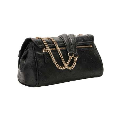 Sac à main porté épaule noir à imprimé monogramme avec une anse - Image 2