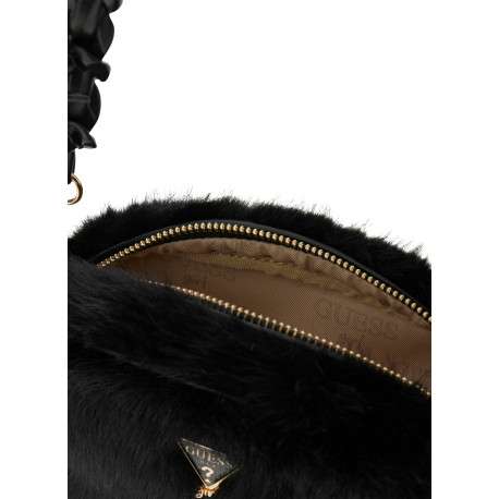 Sac à bandoulière réglable et amovible noir uni avec un logo de la marque - Image 3