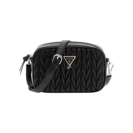 Sac à bandoulière réglable et amovible noir uni avec un logo de la marque