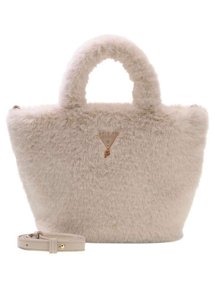 Sac shopping écru uni avec...