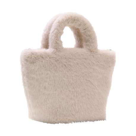 Sac shopping écru uni avec des anses et une bandoulière amovible réglable - Image 2