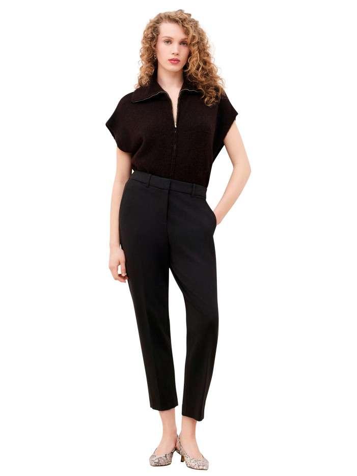 Pantalon marron uni avec...