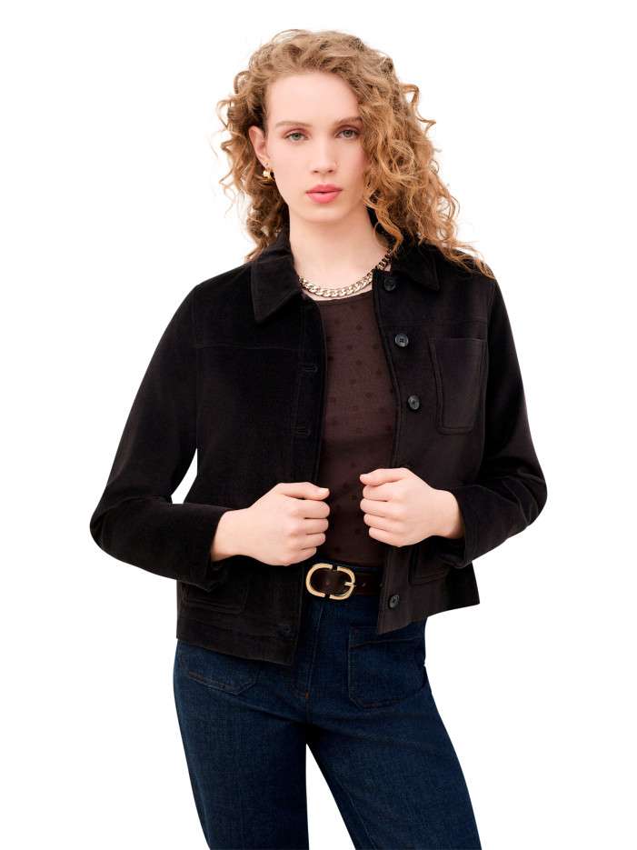 Blouson en coton chocolat...