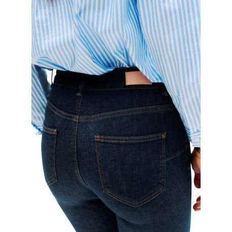 Jean en coton indigo avec une coupe slim muni d'un zip et d'un bouton - Image 6