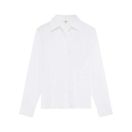Chemisier en coton biologique blanc uni avec une coupe ajustée