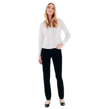 Chemisier en coton biologique blanc uni avec une coupe ajustée - Image 4