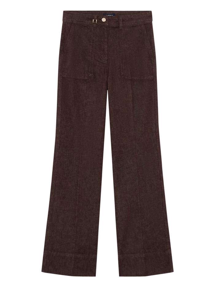 Pantalon en coton marron...