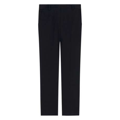 Pantalon noir uni avec une coupe cigarette muni d'un zip et d'un bouton