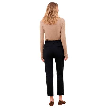 Pantalon noir uni avec une coupe cigarette muni d'un zip et d'un bouton - Image 3