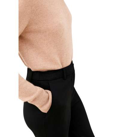 Pantalon noir uni avec une coupe cigarette muni d'un zip et d'un bouton - Image 6