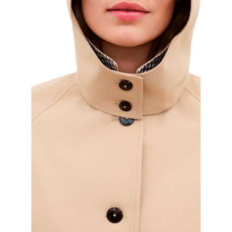 Trench sable uni avec une coupe droite et des manches longues - Image 6