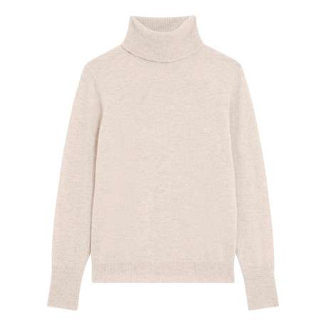Pull sable uni avec une coupe moulante et des manches longues
