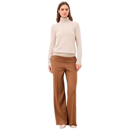 Pull sable uni avec une coupe moulante et des manches longues - Image 2