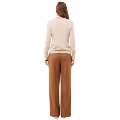 Pull sable uni avec une coupe moulante et des manches longues - Image 3