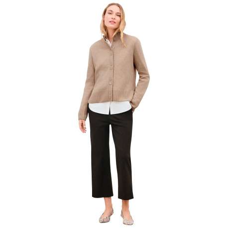 Gilet sable uni avec une coupe droite et des manches longues - Image 2