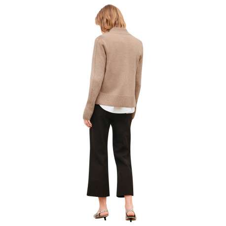 Gilet sable uni avec une coupe droite et des manches longues - Image 3