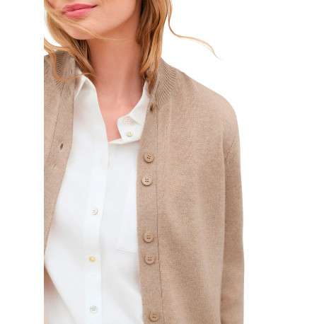 Gilet sable uni avec une coupe droite et des manches longues - Image 6