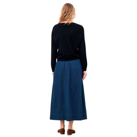 Pull noir uni avec une coupe droite et des manches longues - Image 3