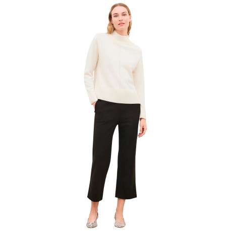 Pull écru uni avec une coupe droite et des manches longues - Image 2