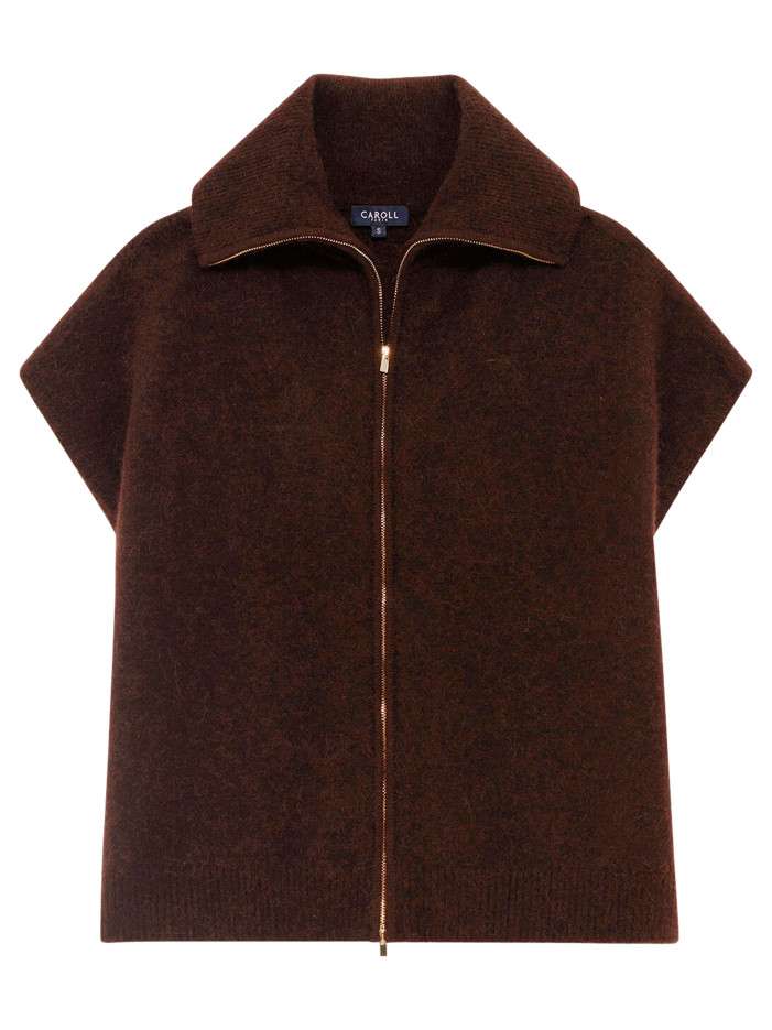 Gilet marron uni avec une...