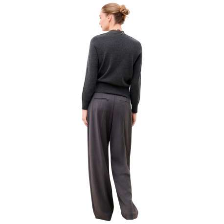 Gilet anthracite uni avec une coupe droite et des manches longues - Image 3