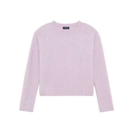 Pull mauve uni avec une coupe droite et des manches longues