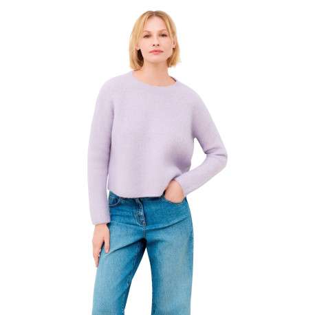 Pull mauve uni avec une coupe droite et des manches longues - Image 2