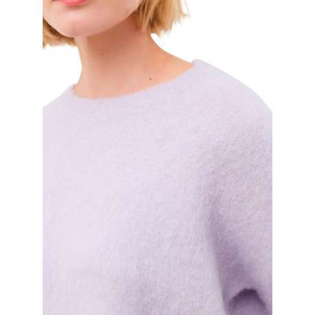 Pull mauve uni avec une coupe droite et des manches longues - Image 5