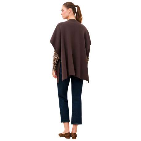 Gilet chocolat uni avec une coupe droite et des manches courtes - Image 3