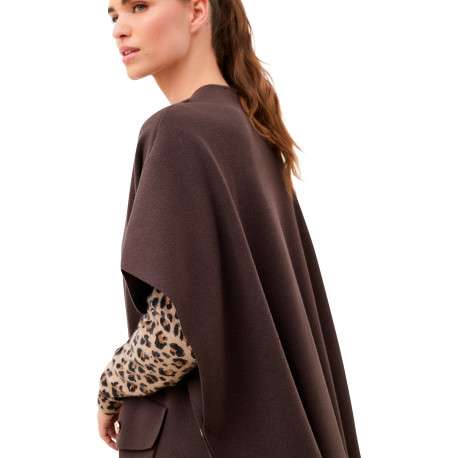 Gilet chocolat uni avec une coupe droite et des manches courtes - Image 6