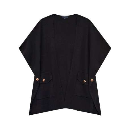Gilet noir uni avec une coupe droite et des manches courtes