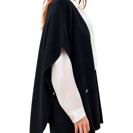 Gilet noir uni avec une coupe droite et des manches courtes - Image 5