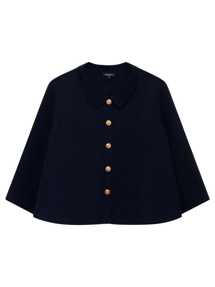 Manteau marine uni muni...