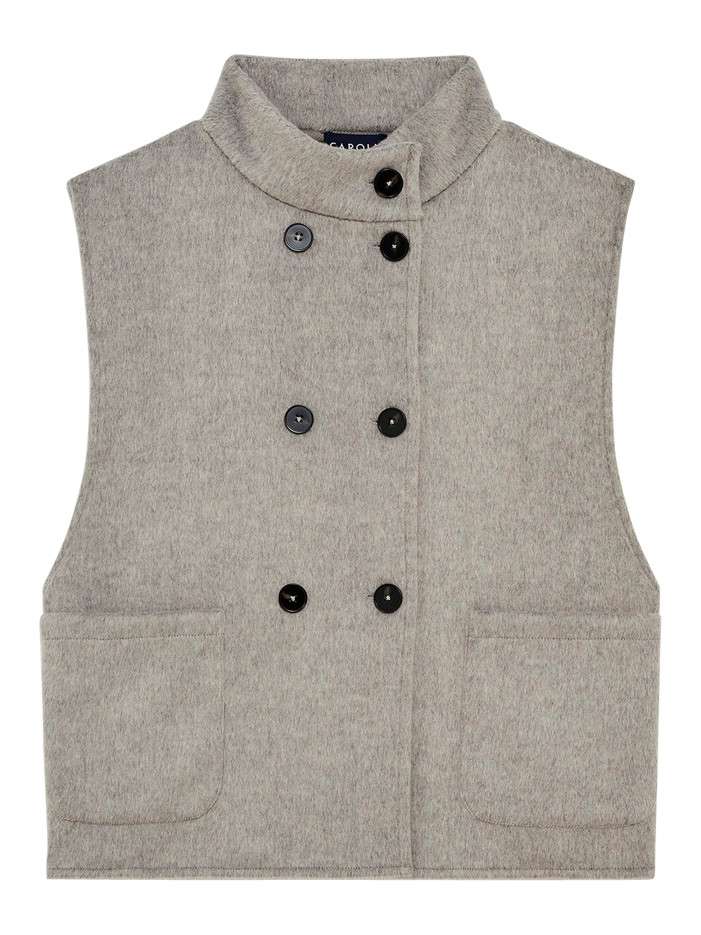 Manteau gris uni avec une...