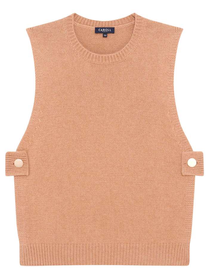 Pull camel uni sans manche...