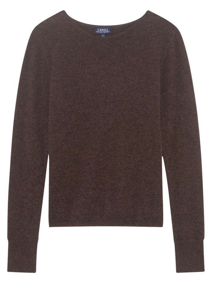 Pull marron uni avec une...