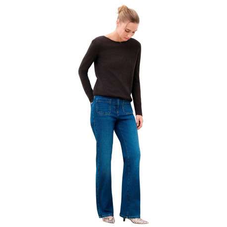 Pull marron uni avec une coupe droite et des manches longues - Image 2