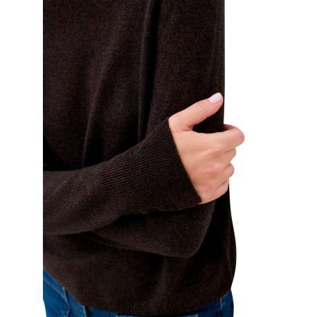 Pull marron uni avec une coupe droite et des manches longues - Image 6