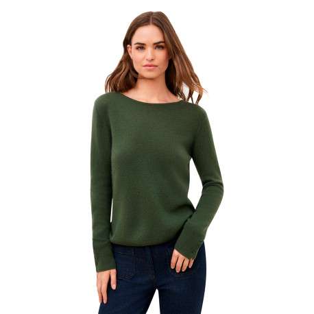 Pull kaki uni avec une coupe droite et des manches longues - Image 2