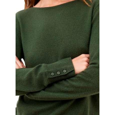 Pull kaki uni avec une coupe droite et des manches longues - Image 6