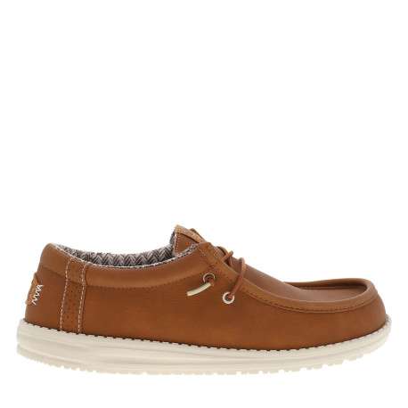 Sneakers Wally Classic camel à talon plat munis d'une semelle blanche - Image 2
