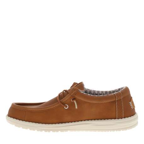 Sneakers Wally Classic camel à talon plat munis d'une semelle blanche - Image 3