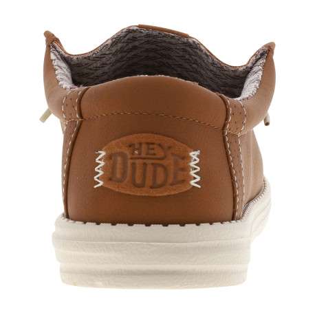 Sneakers Wally Classic camel à talon plat munis d'une semelle blanche - Image 4